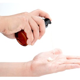 Haohaiblooms Empty Brown Refillable Glass Lotion Pump Bottle - 30ML Cosmetic Sample Container -with Plastic Pump Head,Ideal for Cream, Serums, Emulsion, Travel Packing, and Beauty Gels