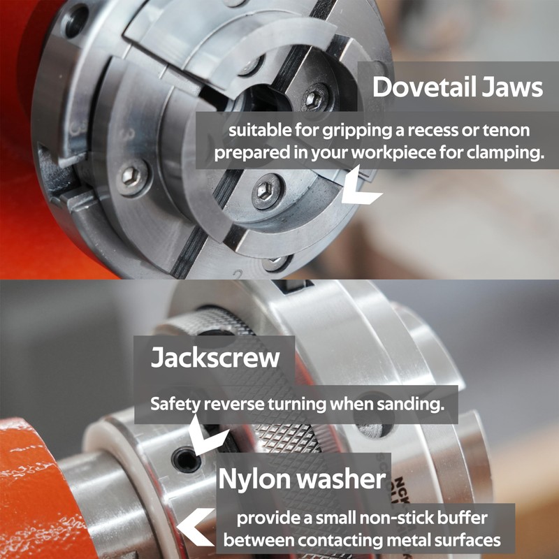 NCK-4M 4" 4 Jaw Mini Self-Centering Chuck, Thread 1"X8TPI, with