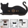 Cabilock Cat Shaped Wooden Wall Shelf for Crystal Display, Black