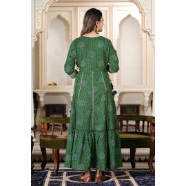 Dress for Saint Patricks Day Anarkali Indian Kurti For Women Pakistani Wedding/Party Wear Designer Style (GREEN-XL)