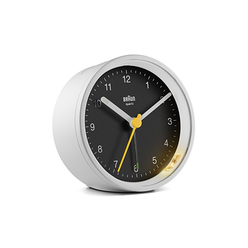 Braun BC12WB Classic Analogue Alarm Clock with Snooze Function and