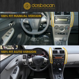 Dasbecan 2pcs Upper Center Dashboard Trim Strip Compatible with 2009-2013 Toyota Corolla Replaces 55435-02370, 55436-02330, 55436-12040 Left & Right Side