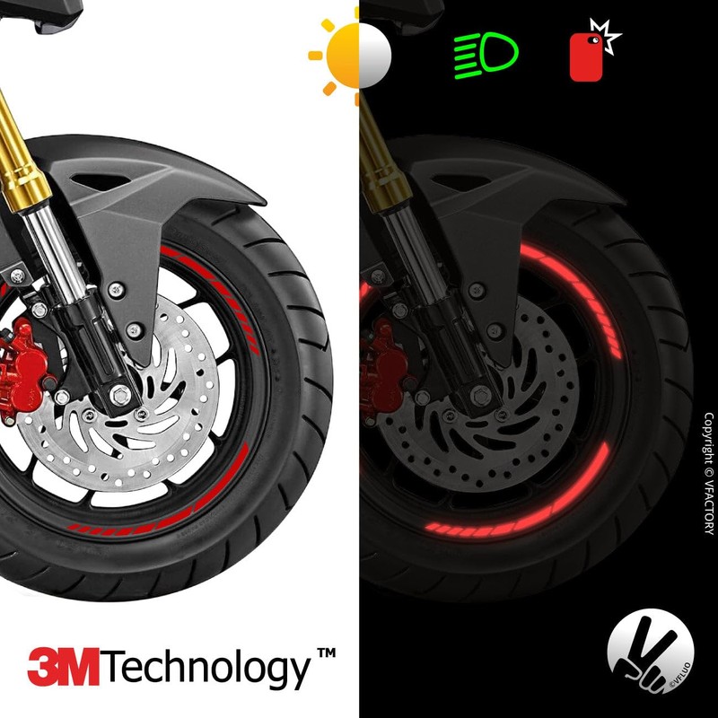 VFLUO - Kit Reflective Wheel Rim Stickers GP Scooter Sticker