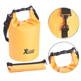 Xcase Swimming Bag: Waterproof Dry Bag, Heavy Duty Industrial Tarpaulin, 10L Orange (Waterproof Dry Sack Backpacks, Roll Lock Bags, Underwater Light), yellow