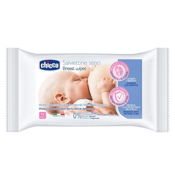 Chicco Cleansing Breast Wipes, 72 pcs