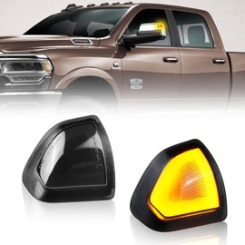 KURL-T LED Side Mirror Turn Signal Light Left & Right Rear View Mirror Lamps Smoked Cover Lens for 68302828AA 68302829AA Compatible with 2010-2018 Dodge Ram 1500 2500 3500 4500 5500, Pack of 2