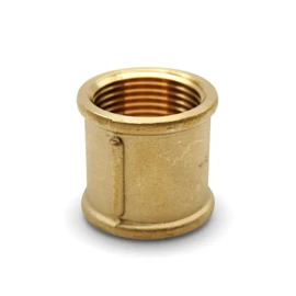 DOJA Barcelona Brass Sleeve 3/4 Inch Pack 4 Pipe Connector Female Thread Screw Connection for Air, Water, Gas, Fuel, Oil, Gas, Oil, Air, Adapter for Good Pipe Circulation Guarantee