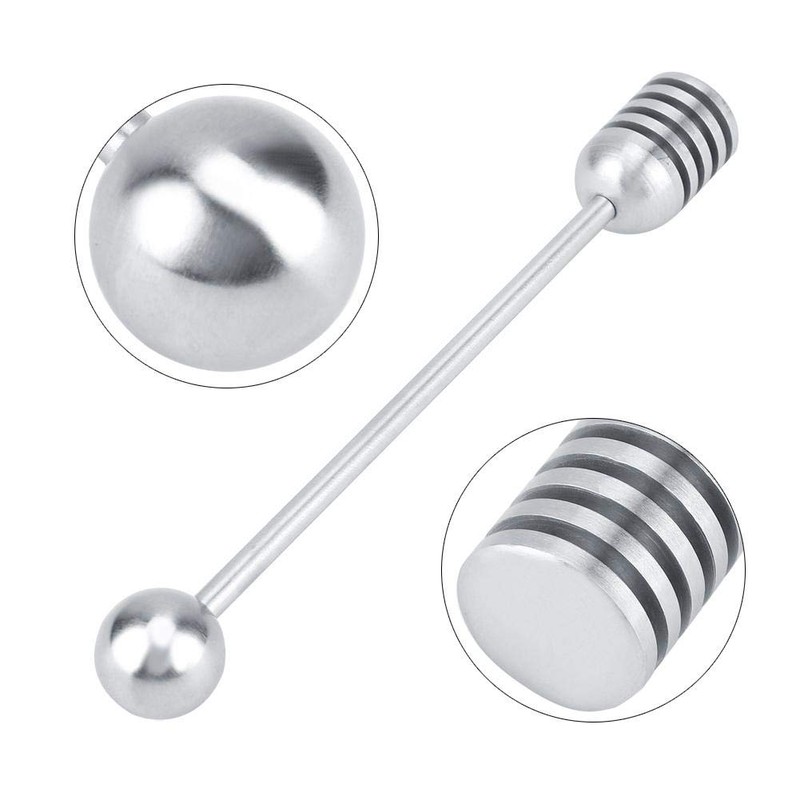 Metal Hoeny Dipper, Stainless Steel Drizzle Spoon, Solid Honey Stick,