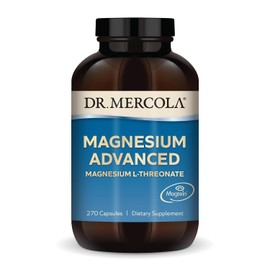 Dr. Mercola Magnesium L-Threonate Dietary Supplement, 2,000 mg Per Serving, 90 Servings (270 Capsules), Supports Bone Health, Non GMO, Soy Free, Gluten Free