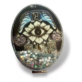 ALFATODO Espejo Bolsillo Maquillaje Ojo Turco Con Caja De Regalo