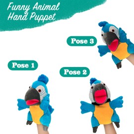 lilizzhoumax Parrot Hand Puppet Cuddly Toy Animal Kawaii Cute Role Play Interactive Early Education Toy for Children Gift for Children Perfect for Puppet Theatre