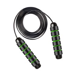 CHENGZI Adjustable Jump Rope Skipping Rope for Kids and Adults (Black-Green)
