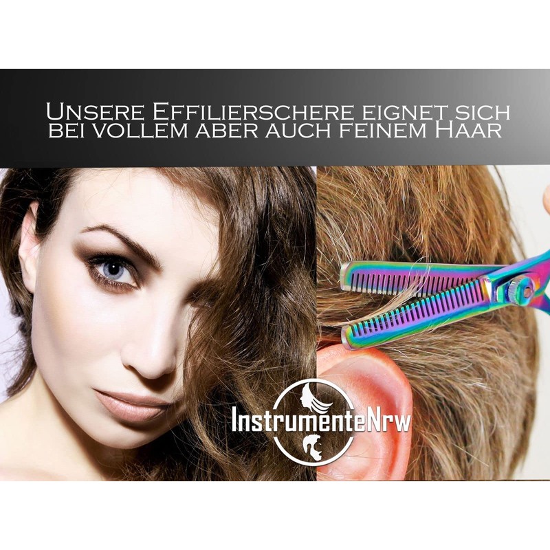 Thinning Scissors for Hair, Titanium, Double Sided, Serrated, 5.5 Inch