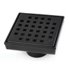 SereneDrains 304 Stainless Steel 4 Inch Square Matte Black Shower