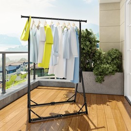 MAXLEAD HOME Clothes Rack Foldable Clothing Rack, 64.5''H Collapsible Garment Rack with 4 levels Adjustable Height, Portable Coat Rack for Travel, Camping, Drying, RV, Indoor, Outdoor, Easy Assemble