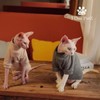 Sphynx Cats Solid Warm Fleece Shirt, Hairless cat Clothes, Turtleneck