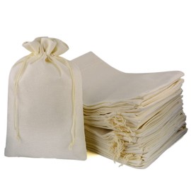 CLTPY Pack of 20 20 x 30 cm Jute Bags Cotton Bags Linen Bag with Drawstring Jute Bag Storage Bag Jewellery Bag Gift Bag Wedding Party Christmas Gift (Off White)