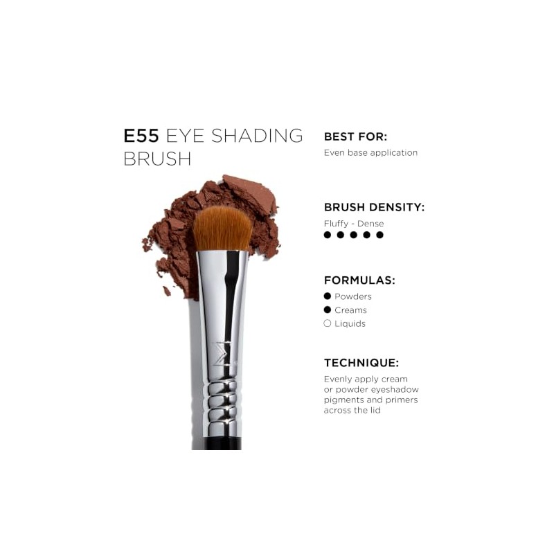 SIGMA Beauty Eye Shading Brush - E55 Black-Chrome Brush Women