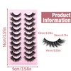 FENQURO 10 Pairs wimpern, lashes, künstliche wimpern, Wimpern Russian Strip