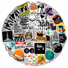 BulbaCraft 100 Pcs Oilfield Stickers, Oilfield Life Stickers, Oil Patch Hard Hat Emblems and Decals, Oil Patch Gifts, Petroleum Field Worker Gifts for Women & Men