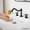 gotonovo 3 Hole Matte Black Bathroom Sink Faucet with Pop