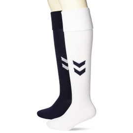 Hummel Men's Long Tights Socks, Set of 2 Pairs Practice Socks, White x Navy (1070)