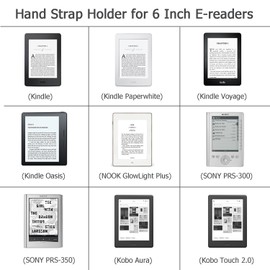 TFY Hand Strap Holder Finger Grip with Soft PU, compatible with Kindle E-readers - Kindle e-reader 6" / Kindle Paperwhite/Kindle Voyage/Kindle Oasis/NOOK GlowLight Plus (Black)