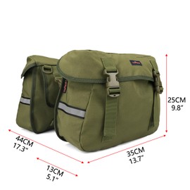 TOURBON Bike Bag Panniers can be Separated into 2 Shoulder Bags, 22L Bicycle Saddlebag Rear Rack Bag with Reflective Stripe for Ebike Commuter Grocery Shopping Travel Carrier