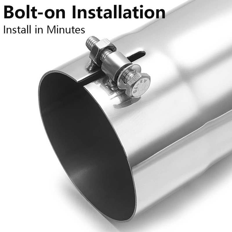 A-KARCK Turn Down Exhaust Tip 4" Inlet, Polished Tailpipe Tip