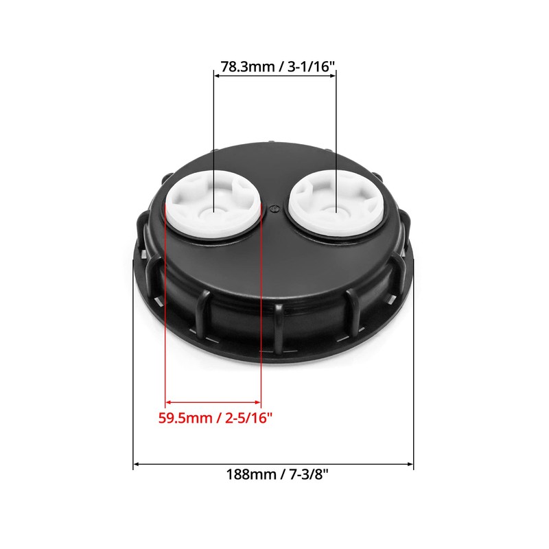 QWORK IBC Tote Tank Cap, 4 Pack 6.5 inches High