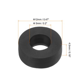 PATIKIL M6 Rubber Flat Washers Pack of 12 5mm ID 12mm OD 4.5mm Thick Seal Spacer Gasket Ring for Faucet Pipe Water Hose Fastener Bolts Black