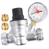 SPARES2GO Boiler Pressure Reducing Regulator Valve with Gauge for 22mm