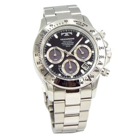 TECHNOS SOLAR WATCH TAE4001ASB Technos Solar Chronograph Photovoltaic Men's Watch, Black