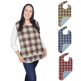 Modaliv 3-Pack Premium Adult Bibs – Waterproof, Reusable Clothing Protector for Eating – Large Coverage, Machine Washable – Unisex for Seniors, Adults with Disabilities