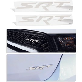 Reflective Concepts - SRT Front and Rear Badge Overlay Decal Stickers - Fits 2018-2023 Durango SRT - (Color: Reflective Light Silver)