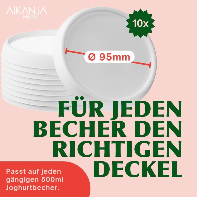 Reusable Fresh Lid for 500 g Yoghurt Cups (Pack of
