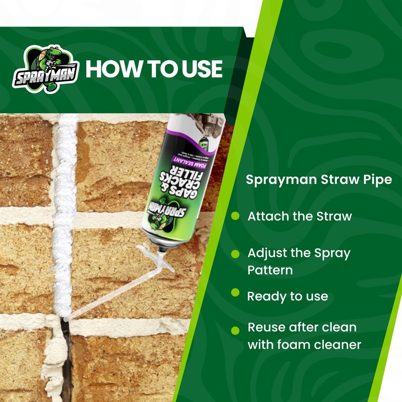 Sprayman Insulating Plastic Straw Tubes - Pack of 6 -