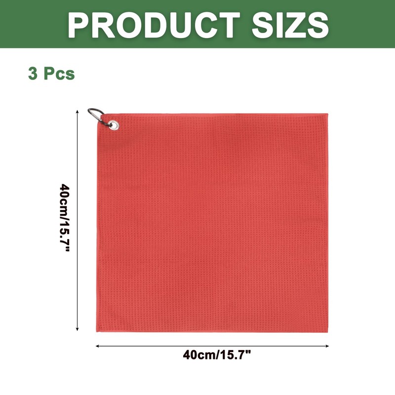 PATIKIL 16"x16" Microfiber Golf Towel, 3 Pack Tri-Fold Golf Towels