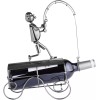 BRUBAKER Wine Bottle Holder 'Fisherman Catching Fish' - Metal Sculpture