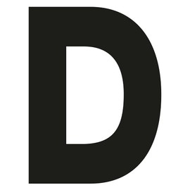 Merriway BH04037 75 mm Schwarzer, selbstklebender Vinylbuchstabe D, Weiß, 4 Stück