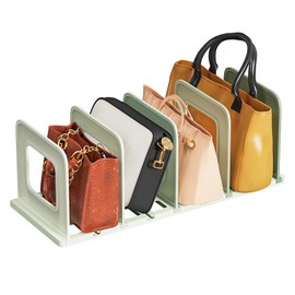 Fenghome 2 Pcs Closets Shelf Separator and Organizer, Adjustable Spacing Closet Shelf Dividers for Handbag Purse Bag, Desktop File Sorter Organiser for Bedroom Kitchen Cabinets (Green)