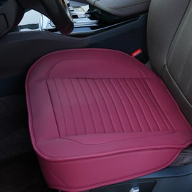 Banklif【Just 1 Piece Luxury Faux Leather Car Seat Cover Front Bottom Seat Cushion Cover, Anti-Slip and Wrap Around The Bottom, Fits 95% of Vehicles (Wine red6)【Just 1 Piece】