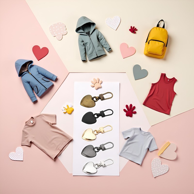 5Pcs Heart Shaped Zipper Pull Replacement - Metal Backpack Zipper