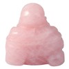 SUNYIK Rose Quartz Hand Carved Happy Buddha Statue Pocket Specimen