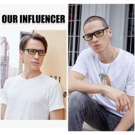 DUCO Blue Light Glasses for Men Women Blue Ray Blocking Glasses Computer Gaming Glasses with Amber Lens 8016