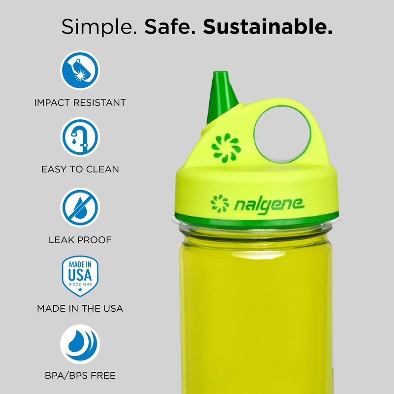 Nalgene Grip-N-Gulp Botella con tapa, sirena rosa, 12 onzas, talla