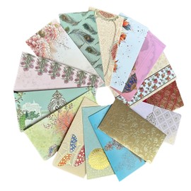 Cash Gift Envelope, Money Gift Envelopes Lifafa Perfect for Weddings, Invitations, Photos, Graduation, Diwali, Cash Gift Cover with golden emboss (Pack of 15 Unique Covers)