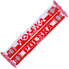 Generisch Poland Scarf, Polska (Knitted Scarf), European Championship, Football Scarf, Cult Scarf, Souvenir Scarf, red, white