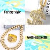 ASANMUI Hip Hop Constume Kit, Dollar Sign Necklace Ring 5pcs