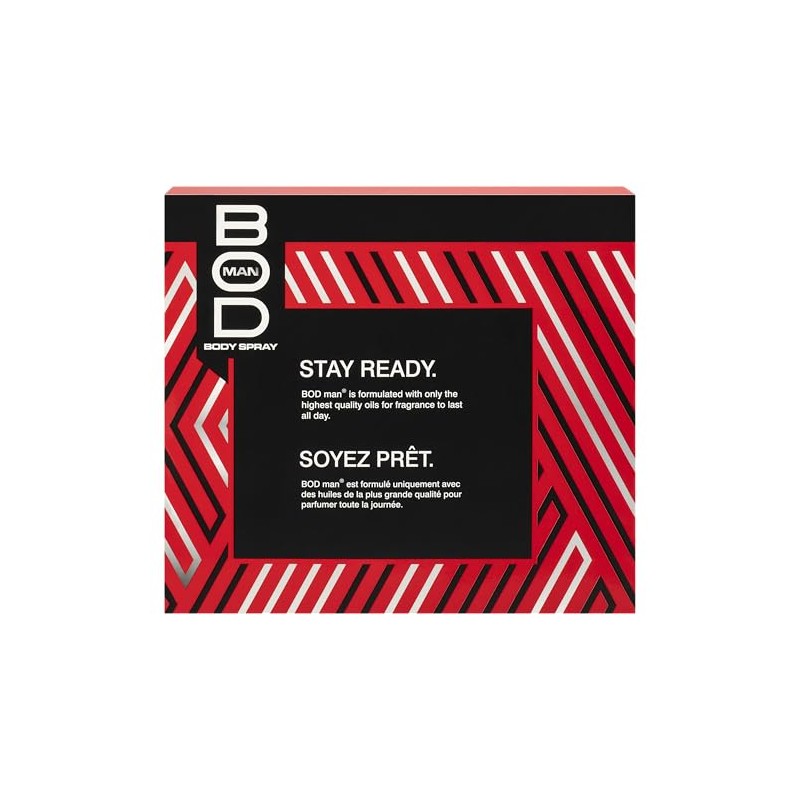 BOD man Body Spray Gift Set, Black, Really Ripped Abs,